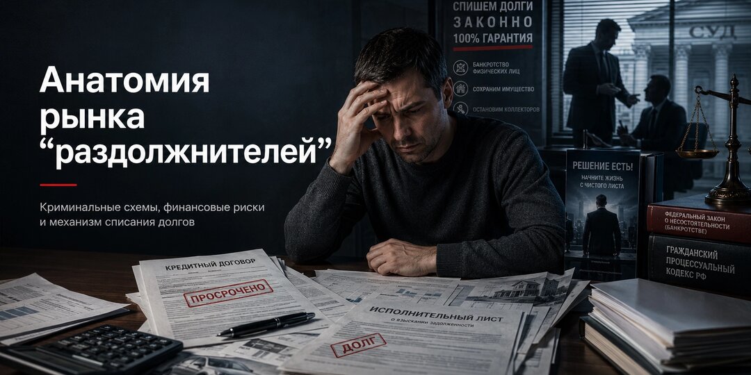 Анатомия рынка «раздолжнителей»: криминальные схемы, финансовые риски и механизм списания долгов