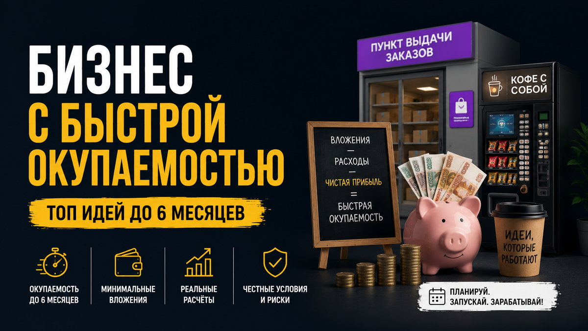 Бизнес с быстрой окупаемостью: топ идей до 6 месяцев