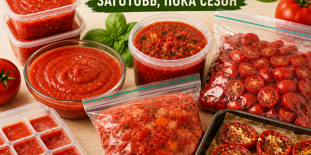 🍅 Когда хочется сохранить весь вкус и аромат спелых летних томатов: удобная кулинарная шпаргалка по 7 лучшим заготовкам в морозилку