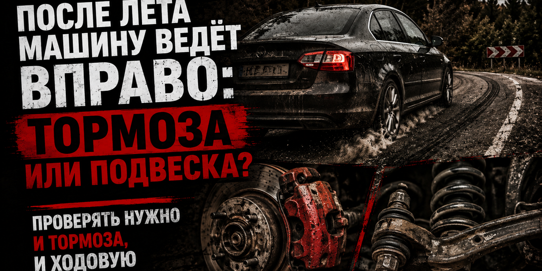 После лета машину ведёт вправо: тормоза или подвеска?