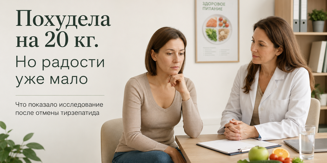 Минус 20 кг на тирзепатиде. А что будет после отмены?