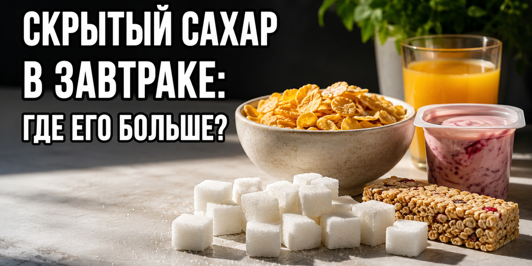 Скрытый сахар в привычном завтраке: где его больше всего?