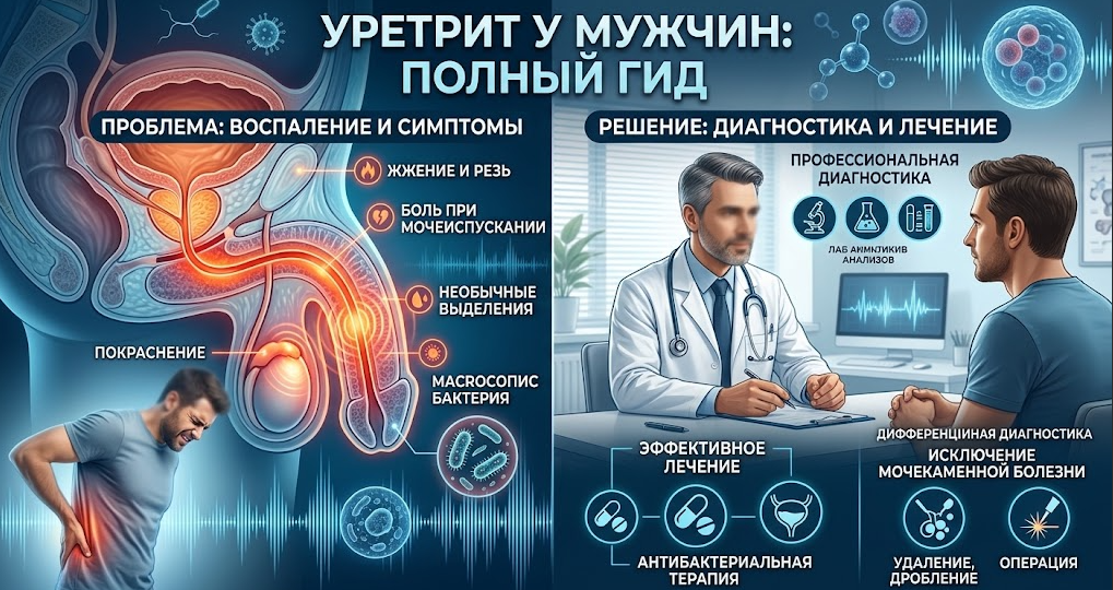 Уретрит у мужчин - скрытая угроза, симптомы и современные методы решения проблемы