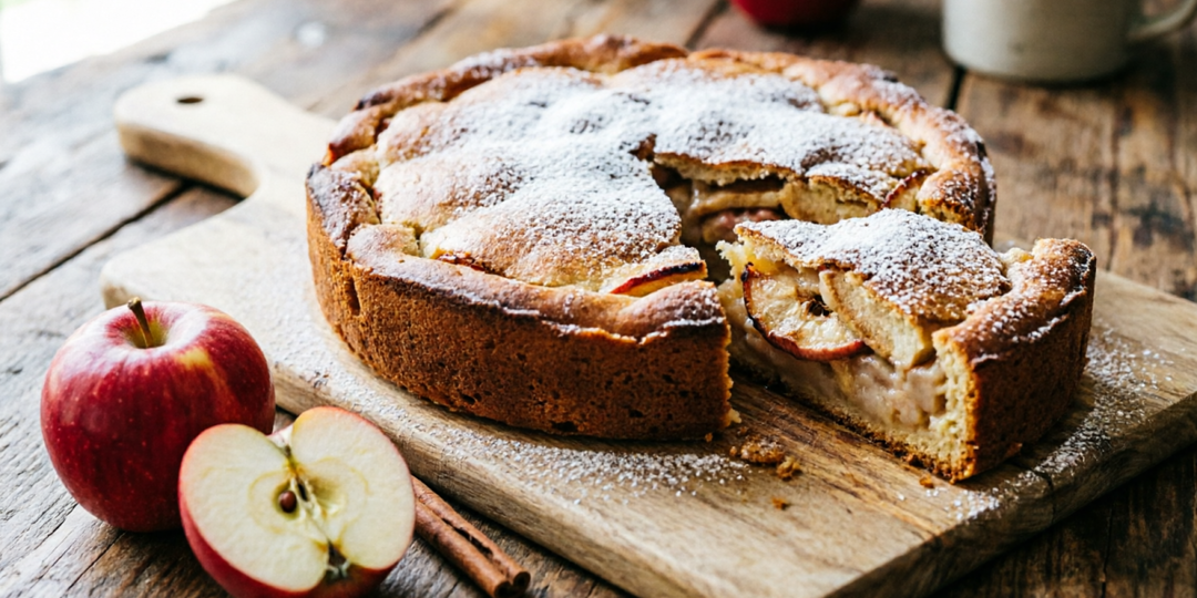 Шарлотка с творогом даст фору обычной: аромат яблок и корицы и любимый сливочный вкус