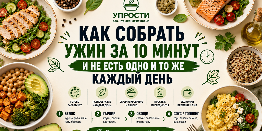 Как собрать ужин за 10 минут и не есть одно и то же каждый день
