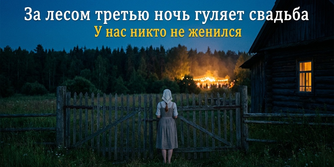 За лесом третью ночь гуляет свадьба, а у нас никто не женился: страшная история из деревни.