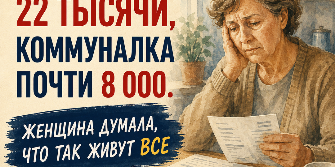 Пенсия 22 тысячи, коммуналка почти 8 000. Женщина думала, что так живут все
