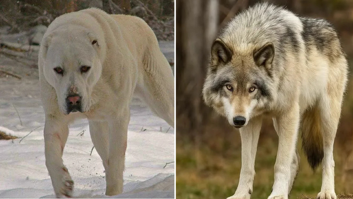 Алабай и волк
