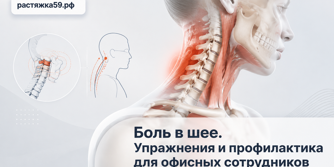 Боль в шее от сидячей работы: упражнения и самопомощь