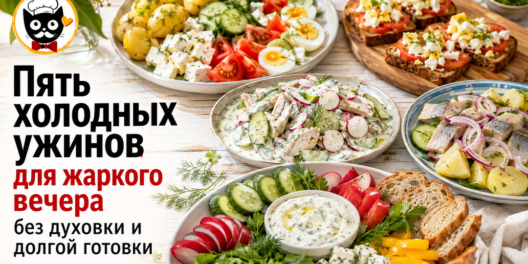 Пять холодных ужинов для жаркого вечера: без духовки и долгой готовки