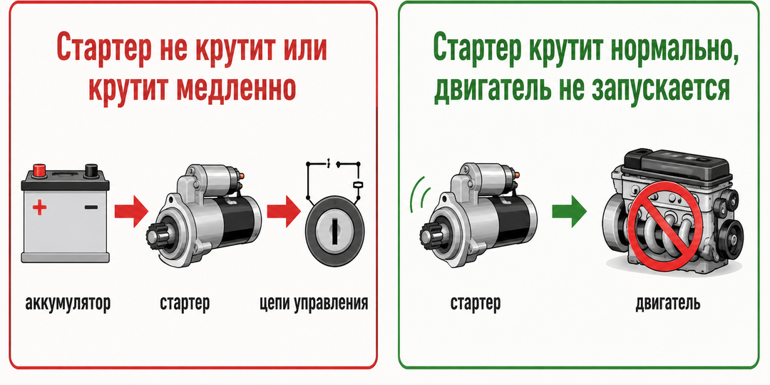 Стартер крутит бодро, а двигатель не запускается: почему аккумулятор уже не первый подозреваемый
