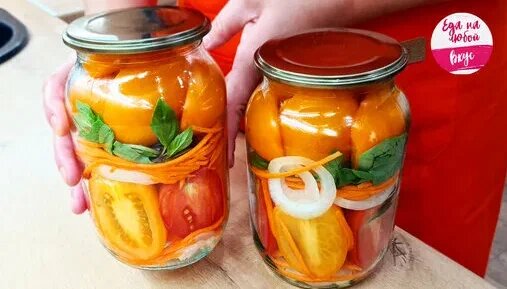 🍅 Помидоры дольками на зиму: рецепт на 1-литровую банку — маринад простой, а вкус потрясающий