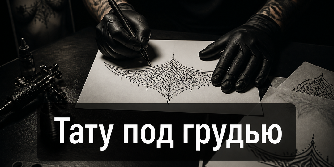 Тату под грудью: эскизы, боль и заживление