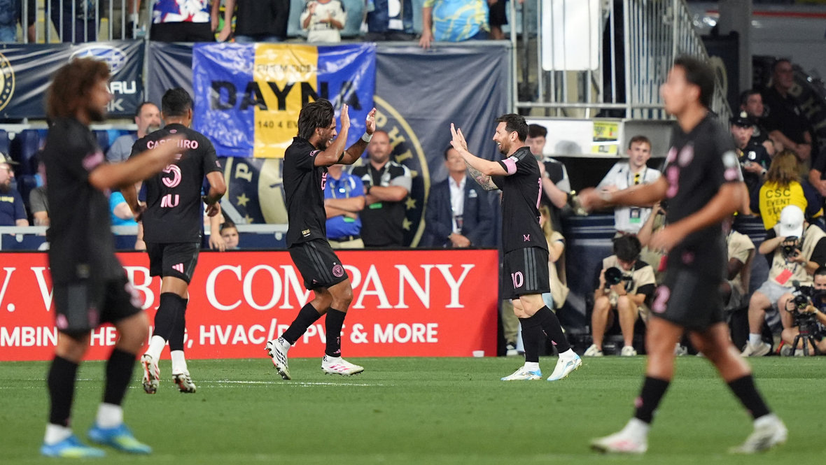    Лионель Месси празднует гол в ворота «Филадельфии».Imagn Images USA Today Sports