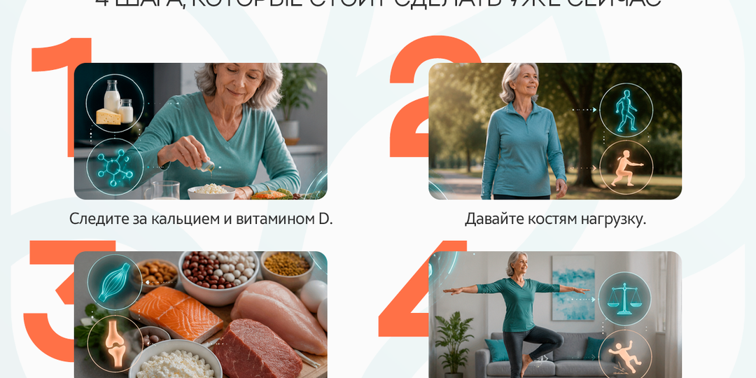 Профилактика остеопороза: 4 шага, которые стоит сделать уже сейчас!