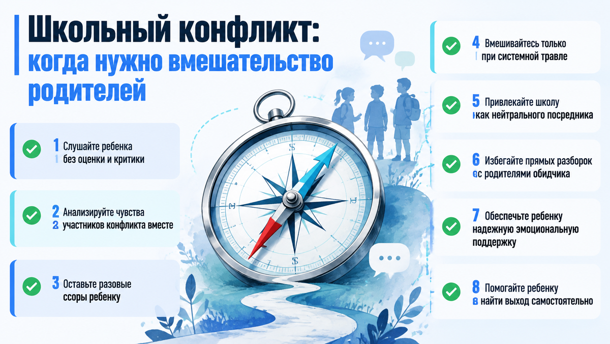 Школьный конфликт: когда нужно вмешательство родителей  📷
