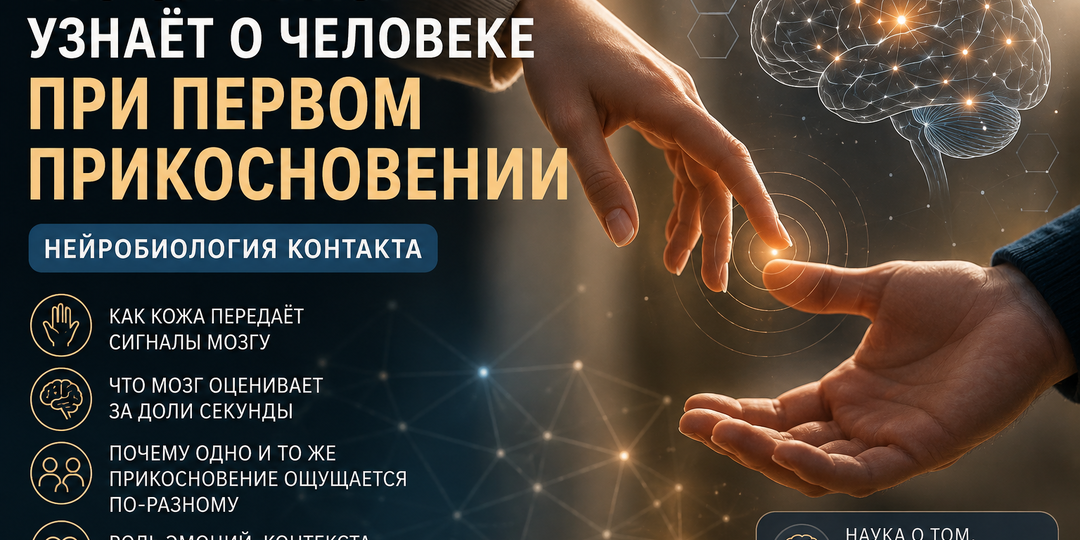 🖐️ Что организм узнаёт о человеке при первом прикосновении: нейробиология контакта