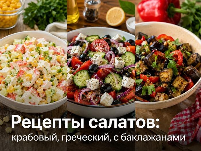 Топ-8 рецептов салатов: от крабового до греческого