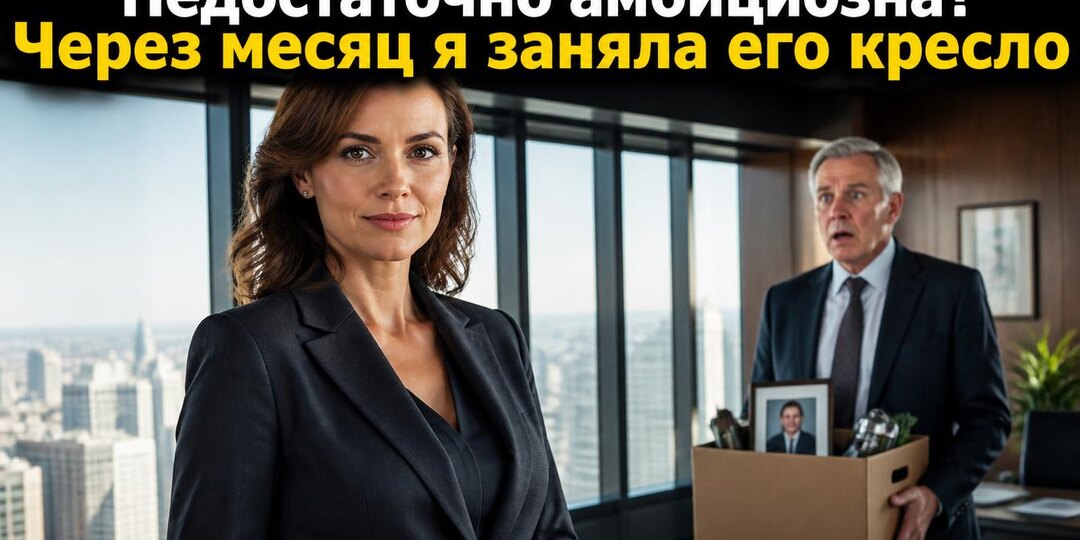 — Ты недостаточно амбициозна для этой должности, — заявил шеф. Амбиций не хватило именно ему — я заняла эту должность через месяц.