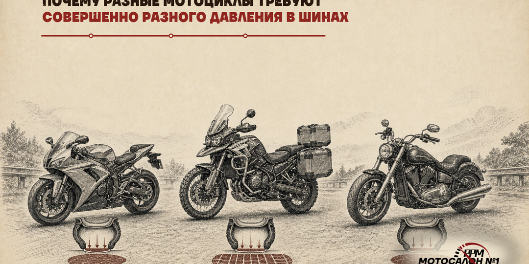 Почему разные мотоциклы требуют совершенно разного давления в шинах