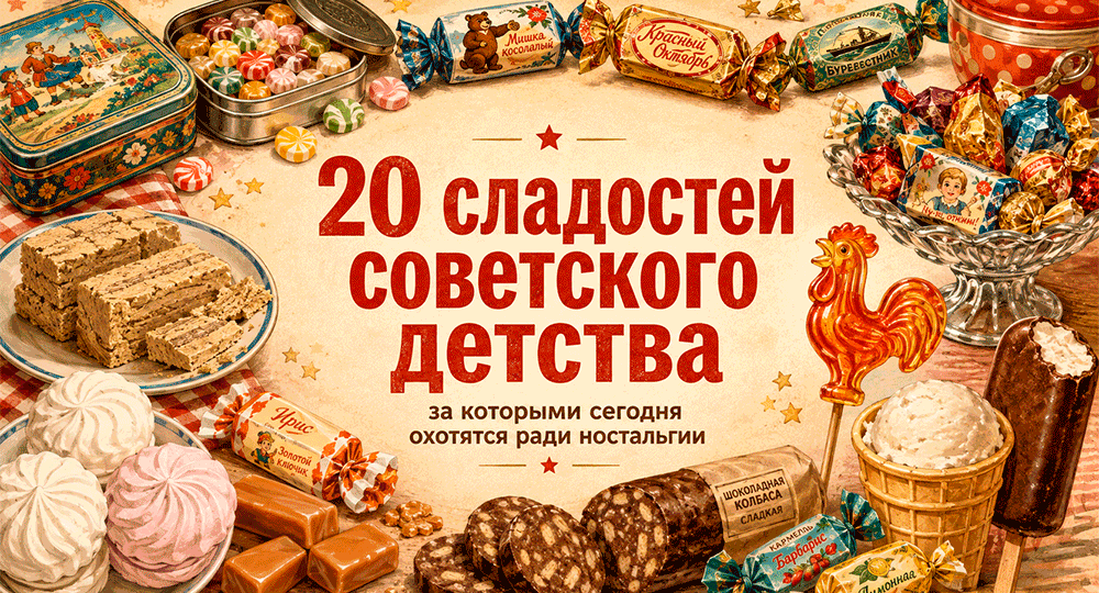 20 сладостей советского детства, за которыми сегодня охотятся ради ностальгии – попробуешь одну и снова стоишь у прилавка с мелочью в кулаке