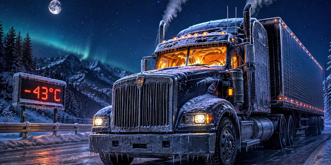 -43 °C за бортом, а двигатель работает всю ночь. Как дальнобойщики на севере выживают при сильных морозах?
