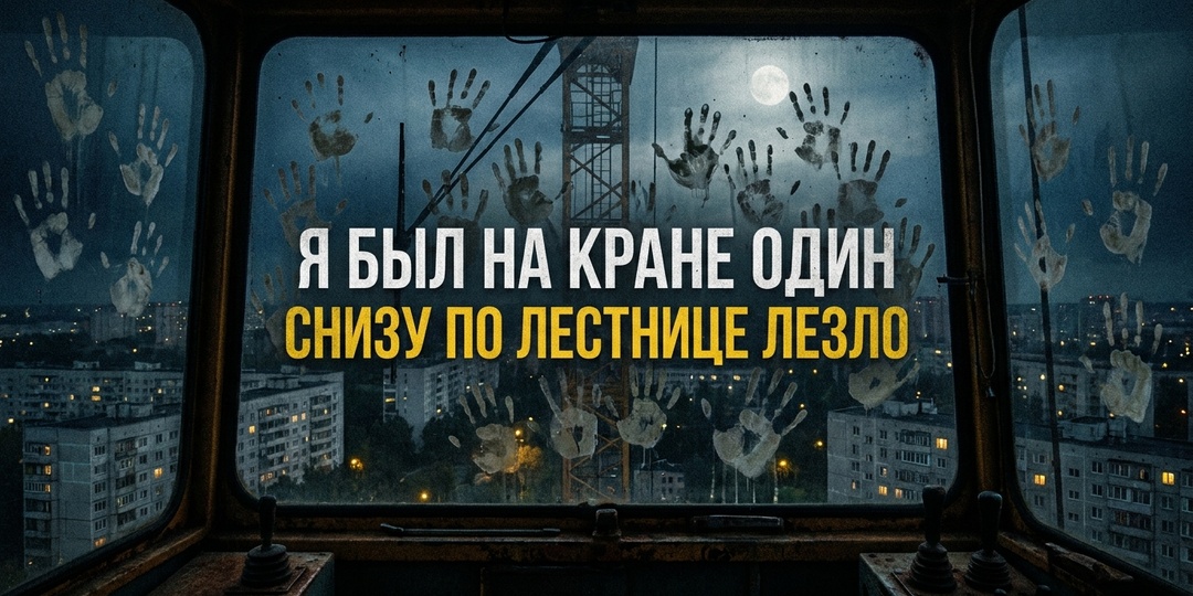 Ночная смена на кране. То, что весь вечер лежало на крышах, полезло ко мне наверх.