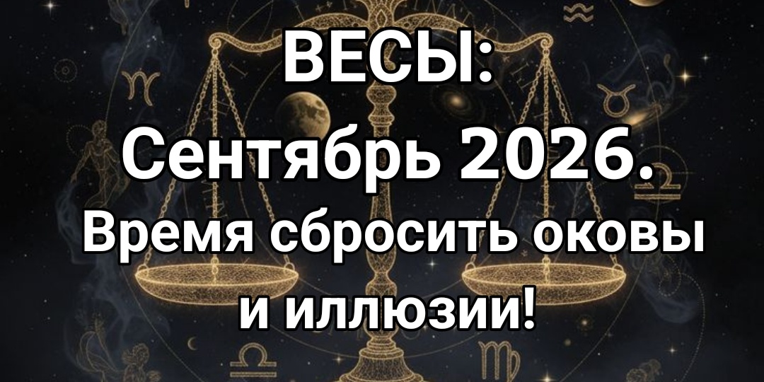 ♎Весы. Таро-прогноз на сентябрь 2026 года. Кармические уроки Иерофанта, тайны семейной Луны и выход из плена иллюзий!