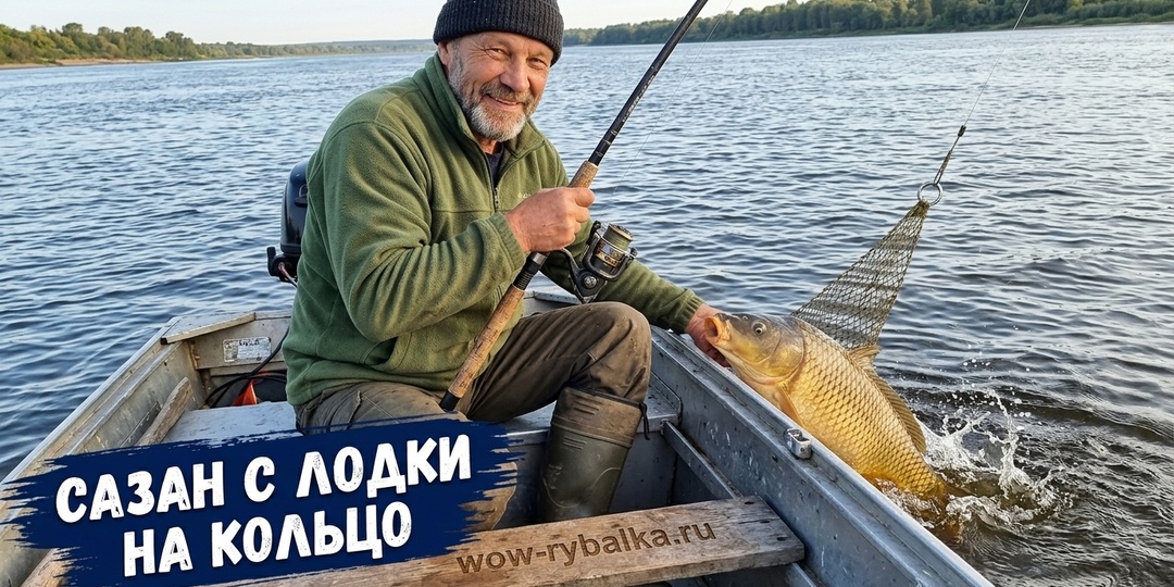 «Удар под днище и кольцо летит со шнура»: Ловля трофейного сазана с лодки на «кольцо» и «яйца» ⛵