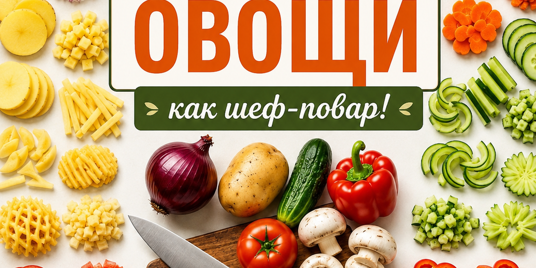 🔪 Когда хочется готовить как шеф-повар и красиво оформлять блюда: подробнейшая кулинарная шпаргалка по нарезке 7 главных продуктов