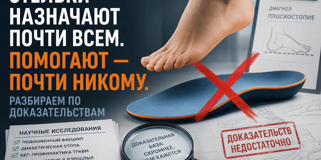 Стельки назначают почти всем. Помогают — почти никому. Разбираем по доказательствам