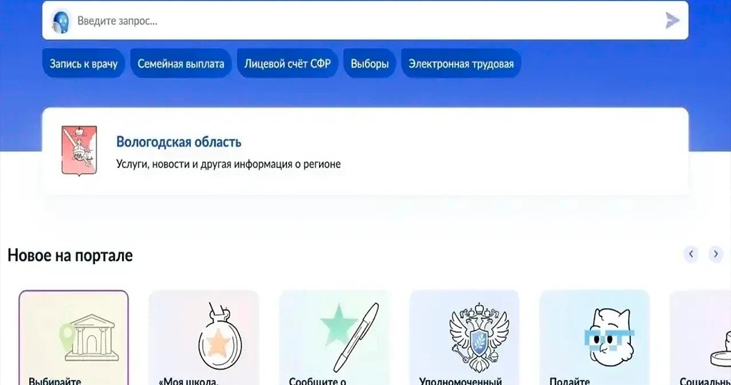 На госуслугах заработал раздел с популярными в Вологодской области услугами