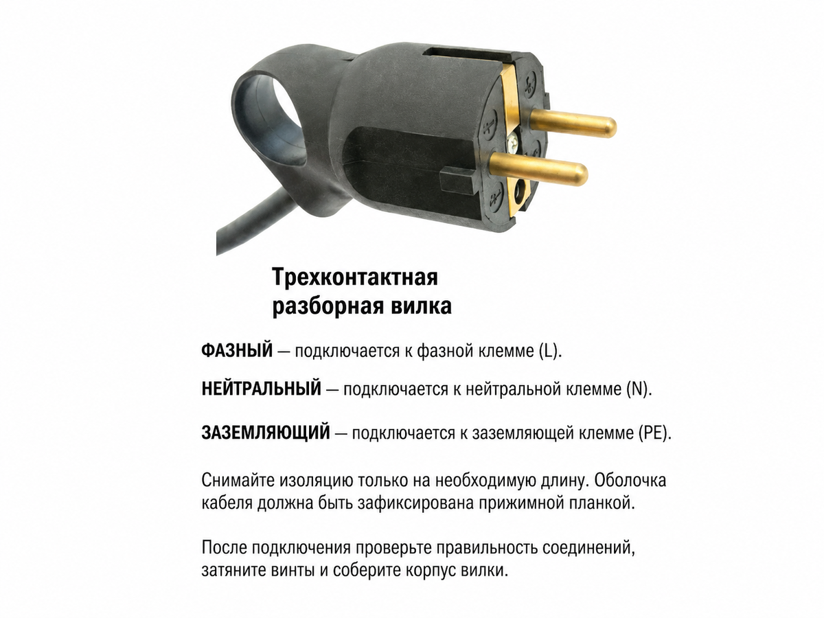 Трехконтакная вилка