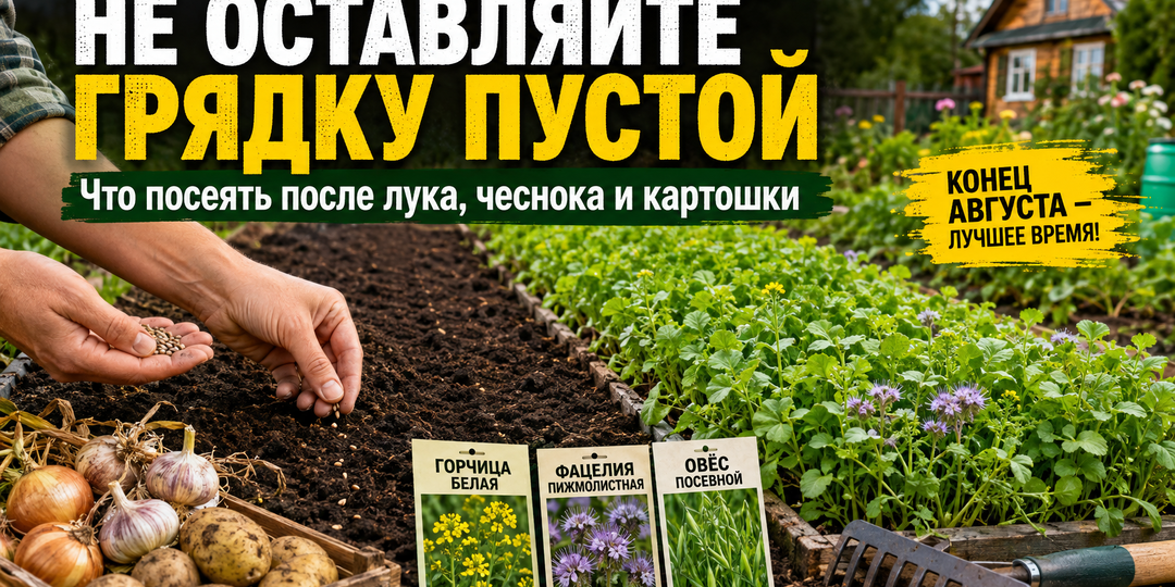 Убрали лук, чеснок или картошку? Не оставляйте грядку пустой — посейте это до конца августа