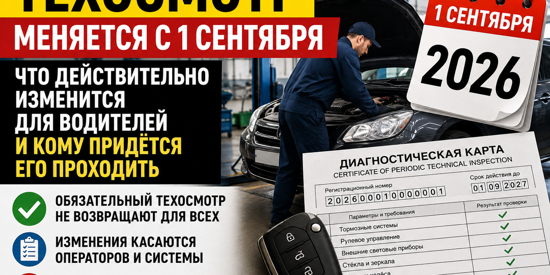 Техосмотр меняется с 1 сентября: что действительно изменится для водителей и кому придётся его проходить