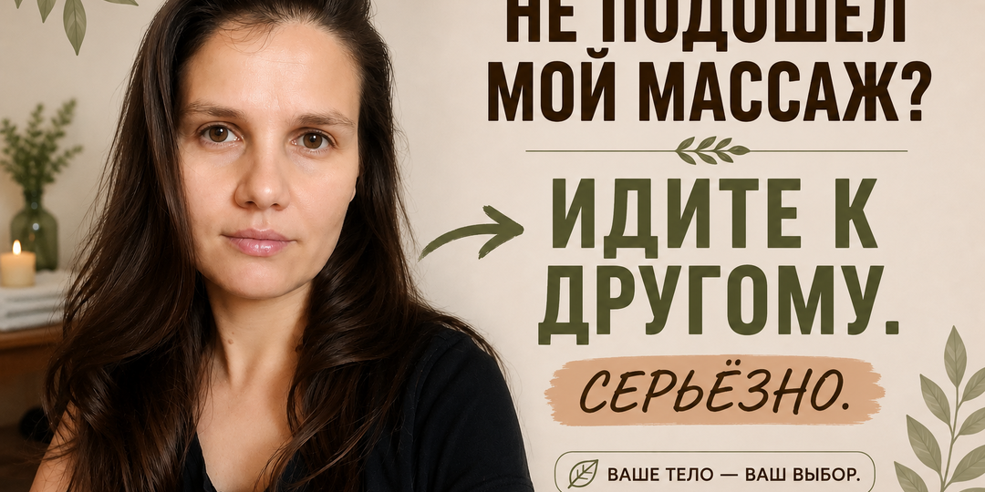 Не подошёл мой массаж? Идите к другому. Серьёзно.