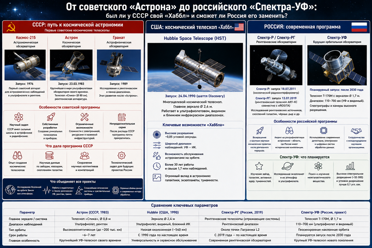 От советского «Астрона» до российского «Спектра-УФ»