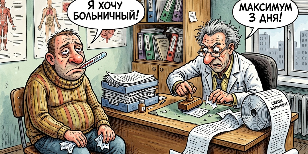 Хотите на больничный ? Теперь максимум 3 дня!