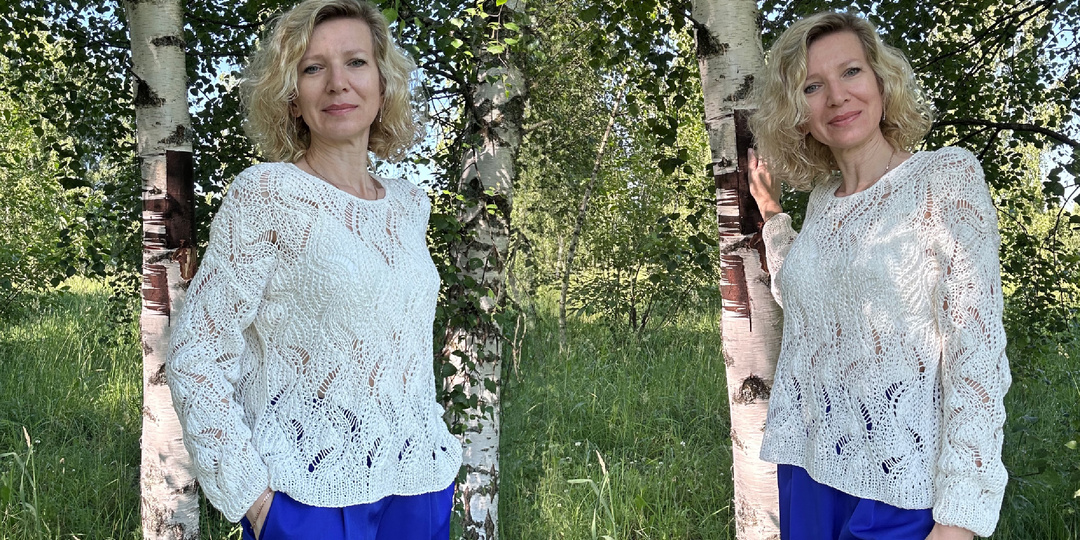 Джемпер «Жасмин» из полульняной пряжи .