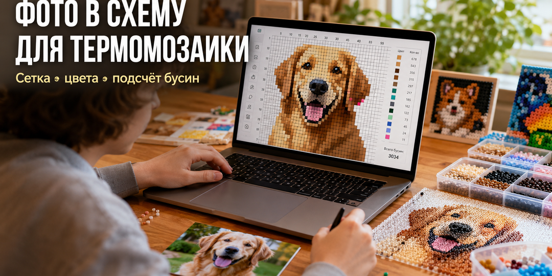 Создание схемы для термомозаики из обычной фотографии прямо в браузере