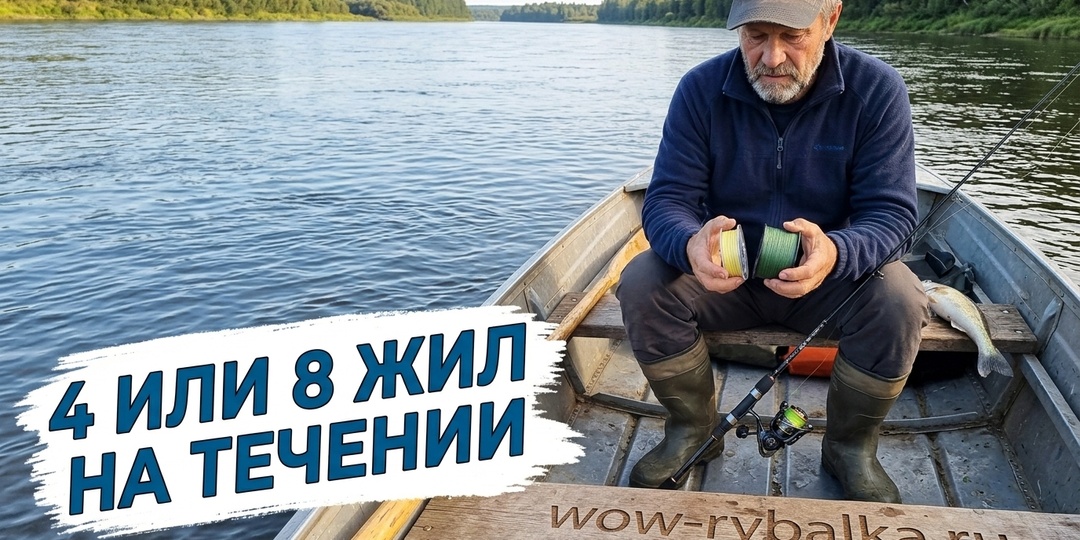 «Ставишь 30 грамм, а дна не чувствуешь»: Какая плетенка лучше режет воду на течении — 4 или 8 жил 🧵