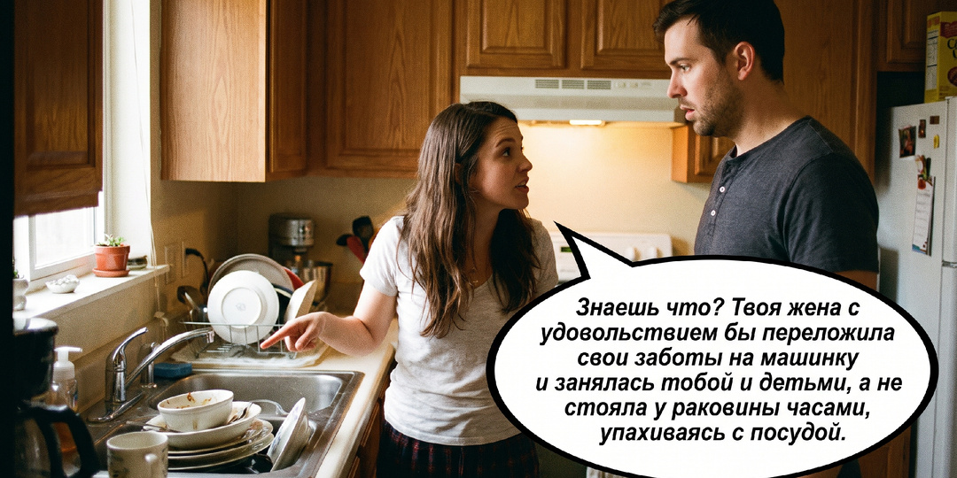 «Ты бездельница. Моя жена посуду руками моет и не пиликает». После этих слов я увидела испуганные глаза его жены