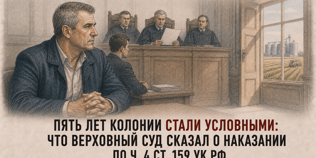 Пять лет колонии стали условными: что Верховный Суд сказал о наказании по ч. 4 ст. 159 УК РФ