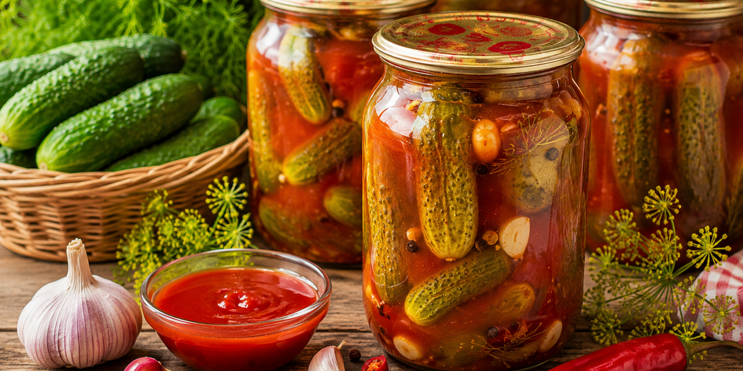 Хрустят до последнего кусочка! ОГУРЦЫ С КЕТЧУПОМ ЧИЛИ на зиму - закрываю сразу много банок