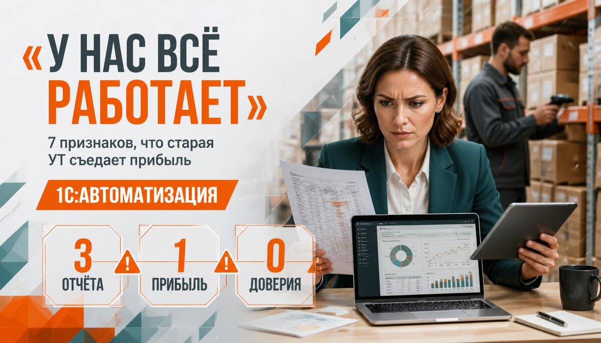 Старая 1С:Управление торговлей редко «ломается» в один день. Обычно она начинает тихо забирать деньги — через неверную маржу, ручные таблицы, зависшие отгрузки и отчеты, которым никто не верит.
