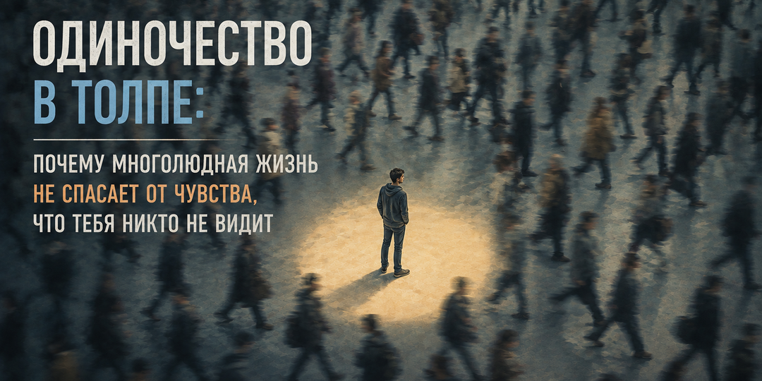 Одиночество в толпе: почему многолюдная жизнь не спасает от чувства, что тебя никто не видит