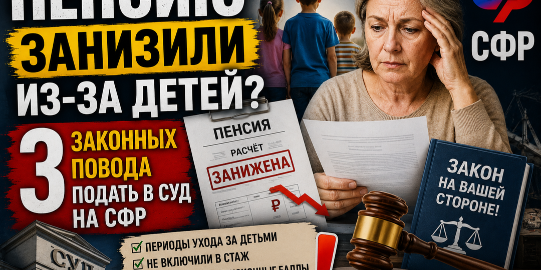 Периоды ухода за детьми НЕ засчитали? Вы можете выиграть суд