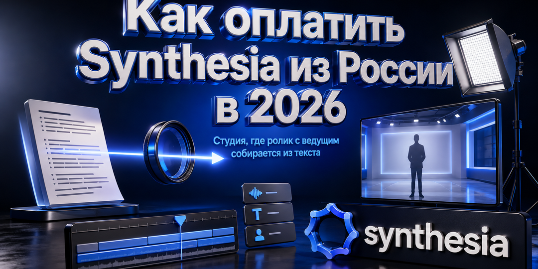 Как оплатить Synthesia из России в 2026: студия, где ролик с живым ведущим собирается из текста за десять минут
