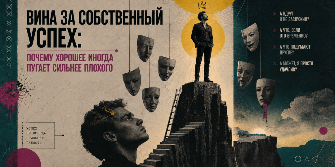 Вина за собственный успех: почему хорошее иногда пугает сильнее плохого