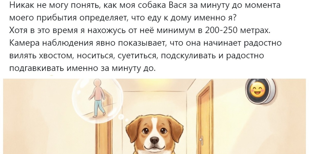 Собачий радар: пользователи пытаются объяснить механизм точного определения прибытия хозяина, которым отличаются пёсели